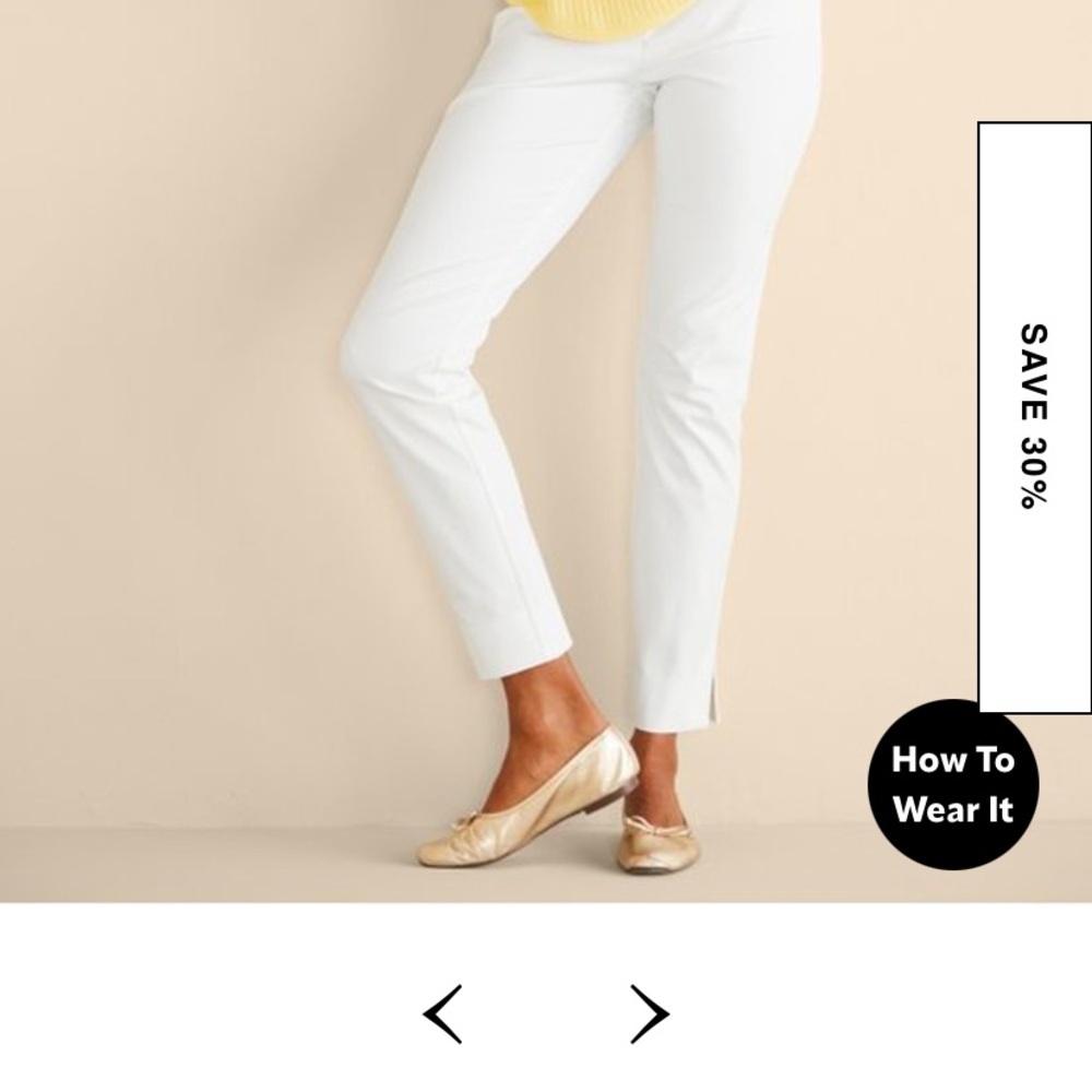PM Soft Surroundings Essential Superla white trousers